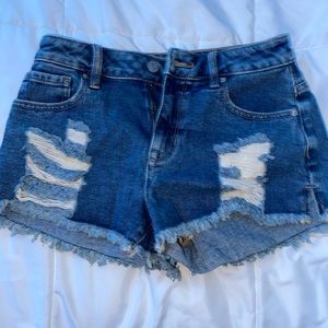 blue jean shorts